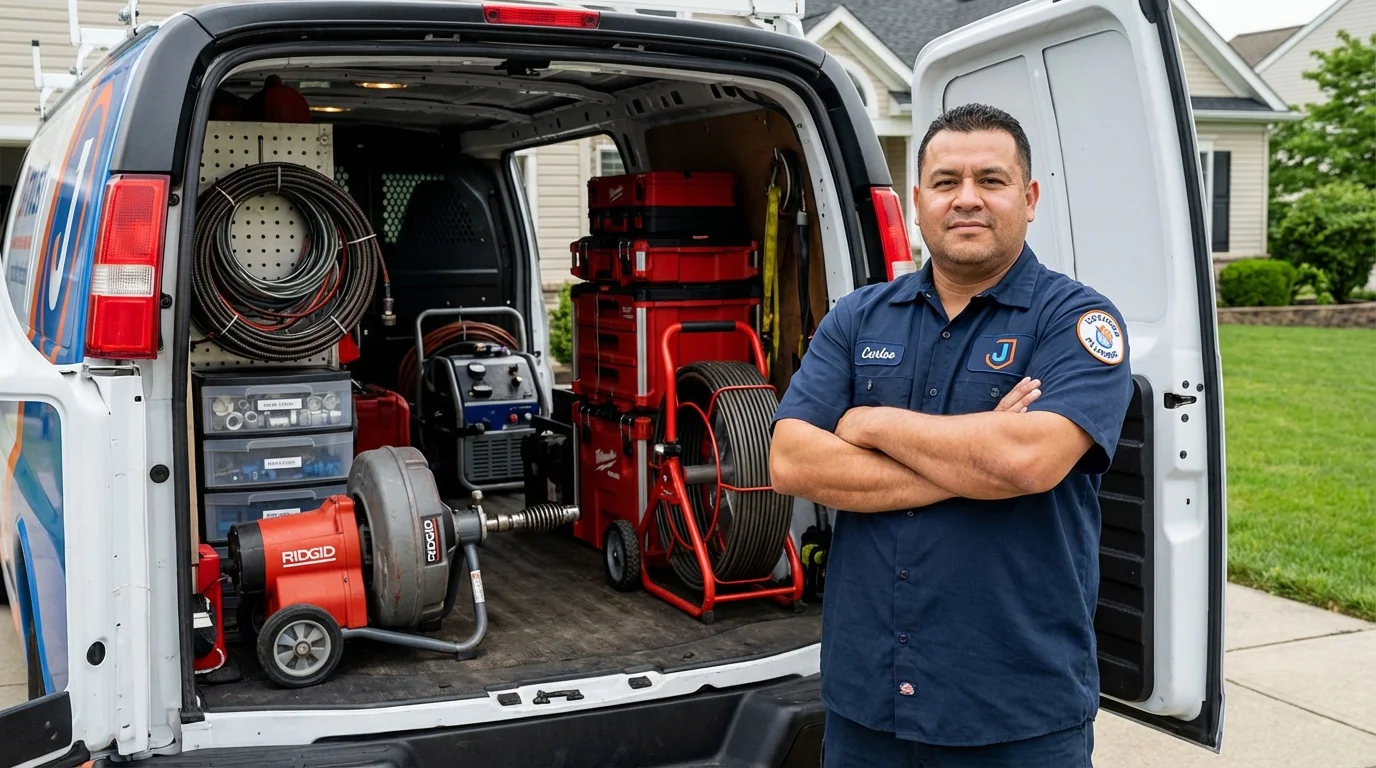 Professional drain cleaning equipment and Johns Plumbing LLC plumber in Smith
