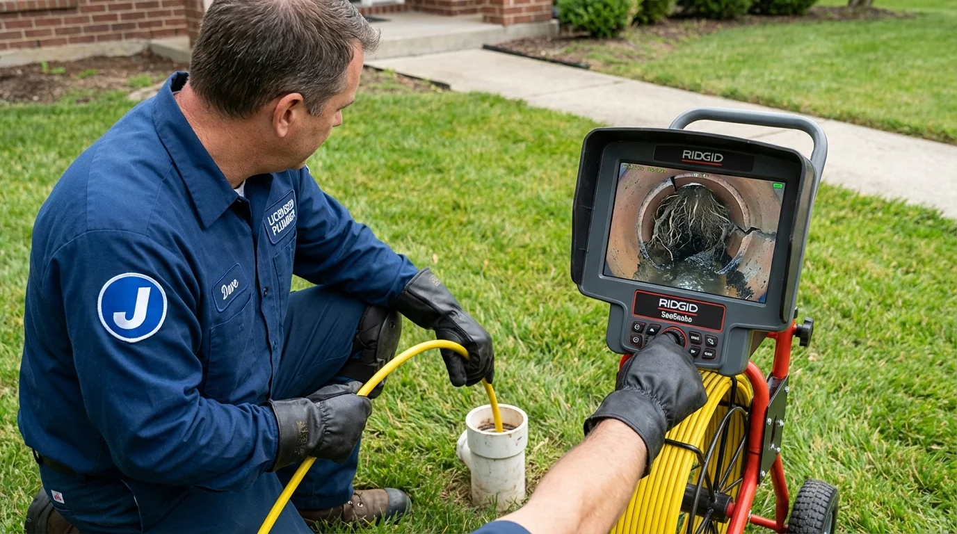 Sewer camera inspection being performed by Johns Plumbing LLC in Smith