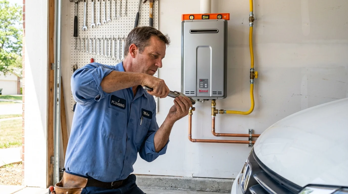 Tankless water heater installation by a Johns Plumbing LLC plumber in Smith